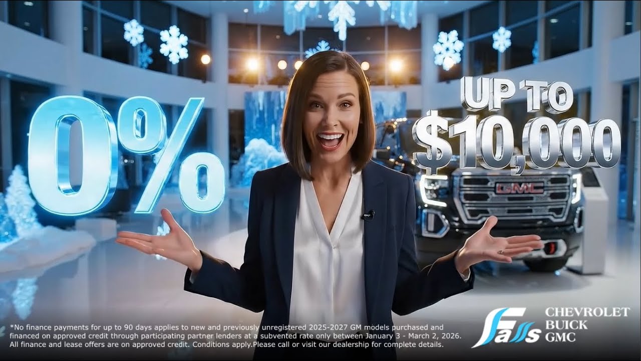 Falls GM January 2025 Incentives | 90 Days No Payments | 0% Financing | Dealer Promo Video