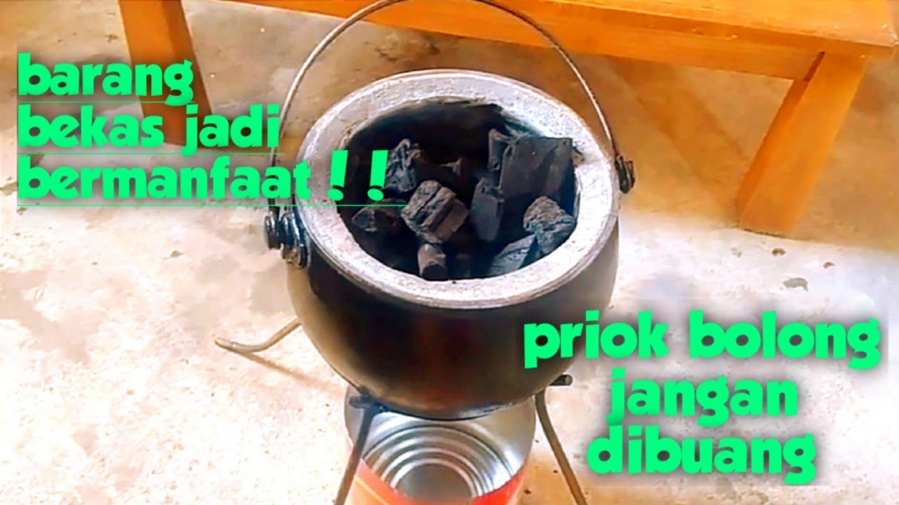 Ide kreatif membuat kompor arang dari Priuk rusak + semen