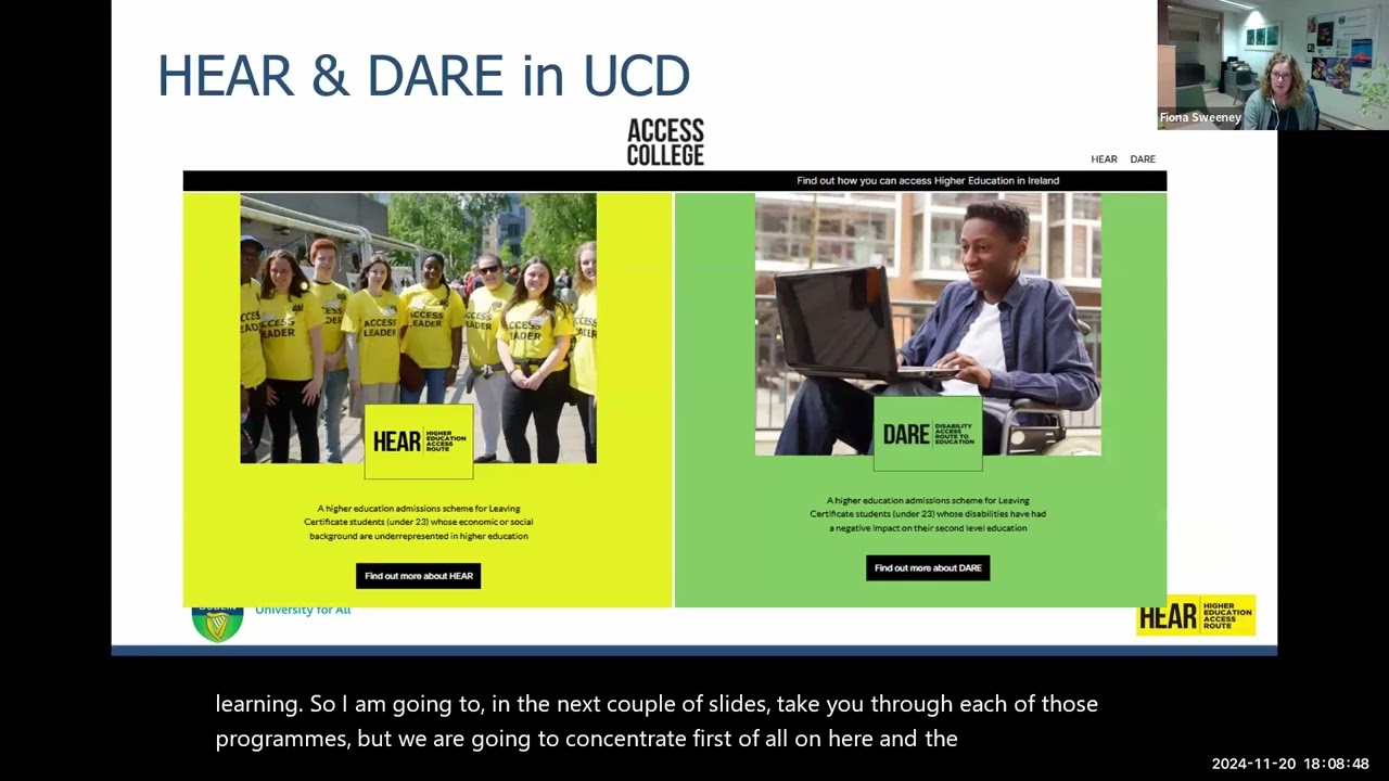 UCD Access Pathways Webinar  Nov 2024