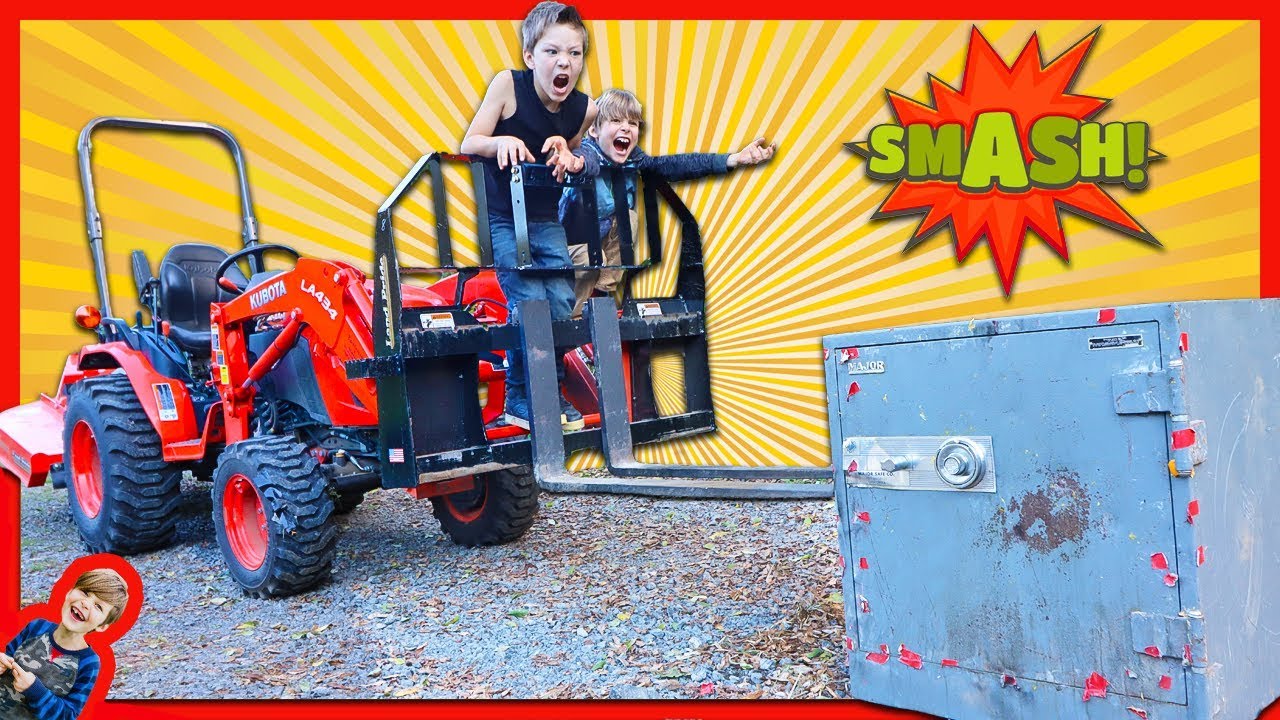 SMASHING OPEN ABANDONED SAFE WITH A TRACTOR! + (Is the Game Master Spying on Us?)