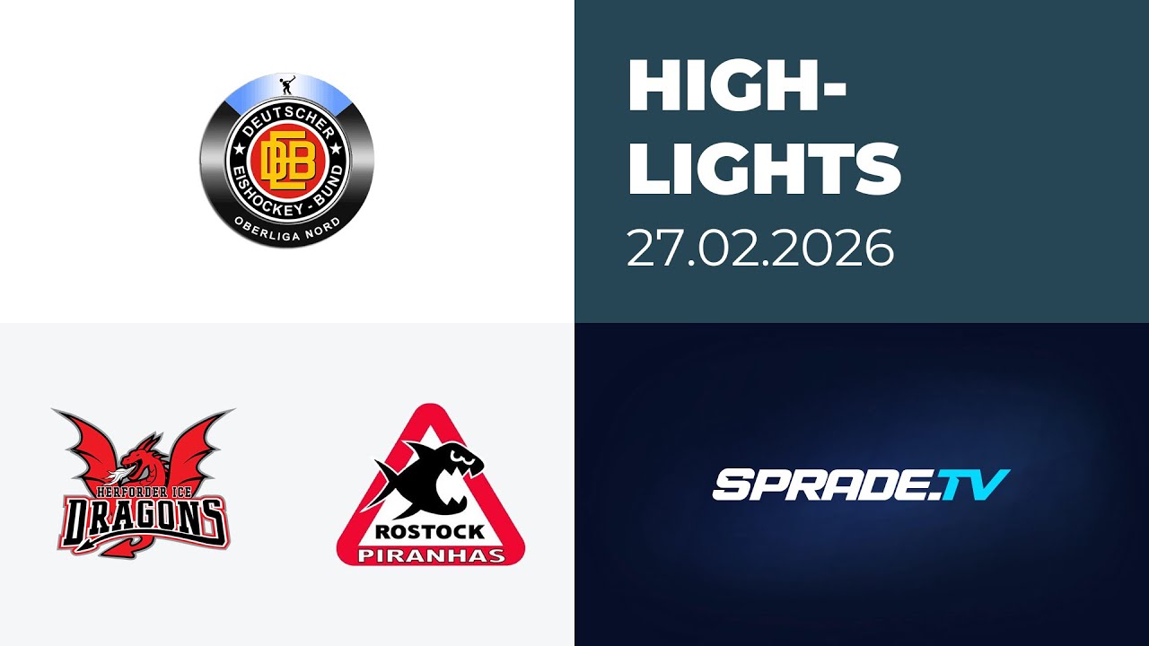 27.02.2026 - Highlights - Herforder Ice Dragons vs. Rostock Piranhas