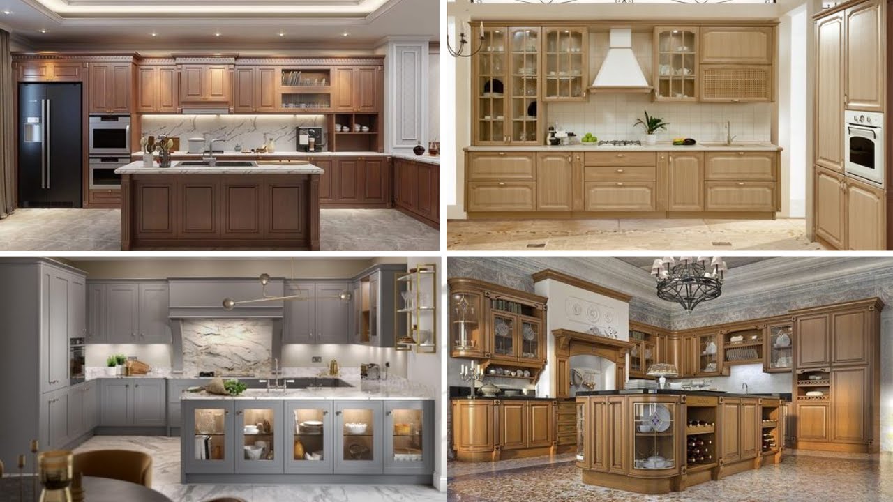 solid wood kitchen design | antique wooden kitchen | #woodencabinet #kitchencabinet #woodworking