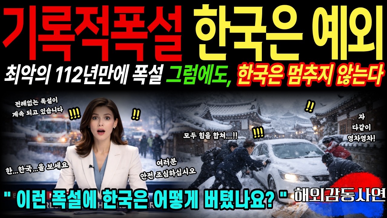 (해외감동사연) 112년만에 최악의 폭설! 스웨덴 재난 분석가가 놀란 한국의 대응법, 한국은 맞고 전세계는 틀렸다!