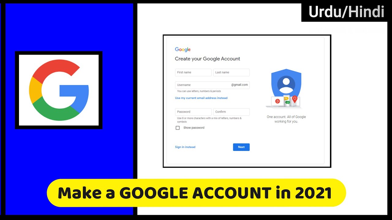 MAKE A  GOOGLE ACCOUNT EASILY IN 2021 || URDU/HINDI || Full On Tech