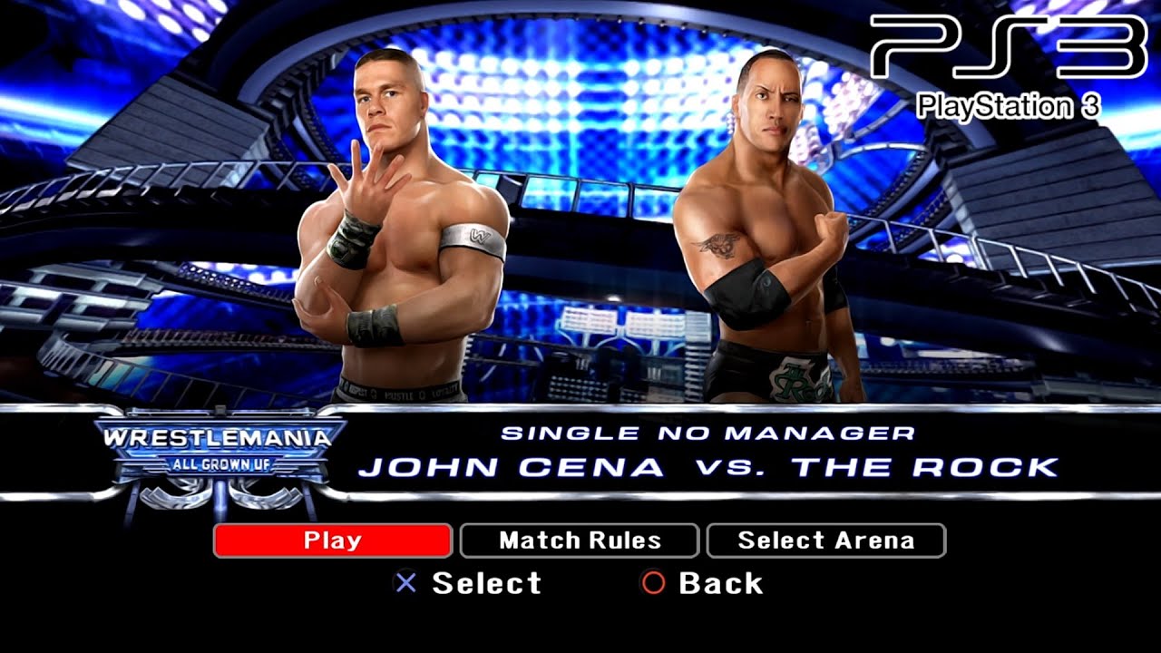 WWE SmackDown VS Raw 2008 PS3 - Джон Сина против Рока [2K][mClassic]