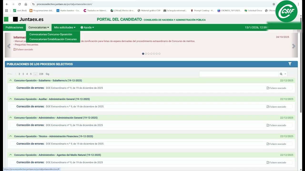 VIDEO EXPLICATIVO INSCRIPCIÓN PARA EL PROCESO SELECTIVO DE LA OFERTA DE EMPLEO PÚBLICO DE LA JUNTA.
