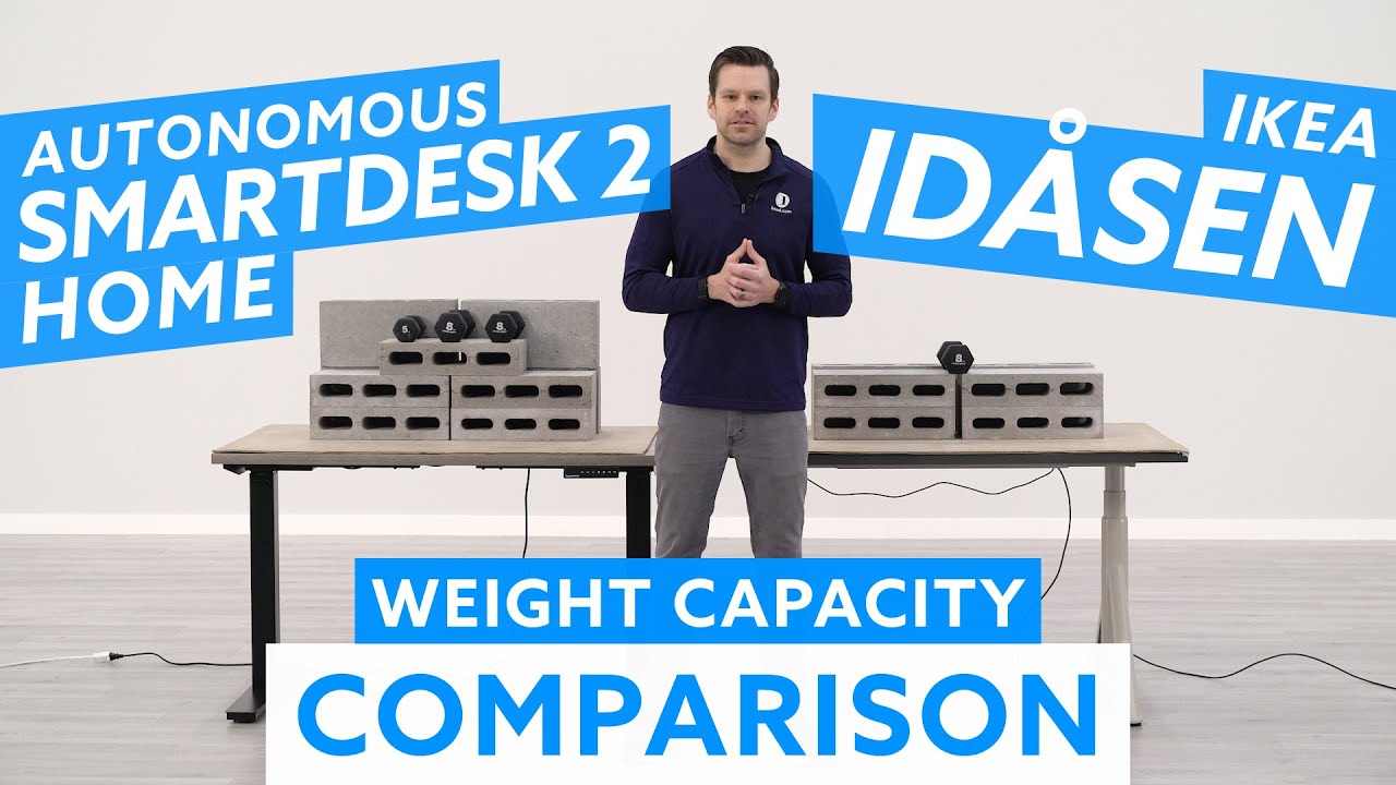 Autonomous SmartDesk 2 Home vs. IKEA Idasen Standing Desk Weight Capacity Comparison