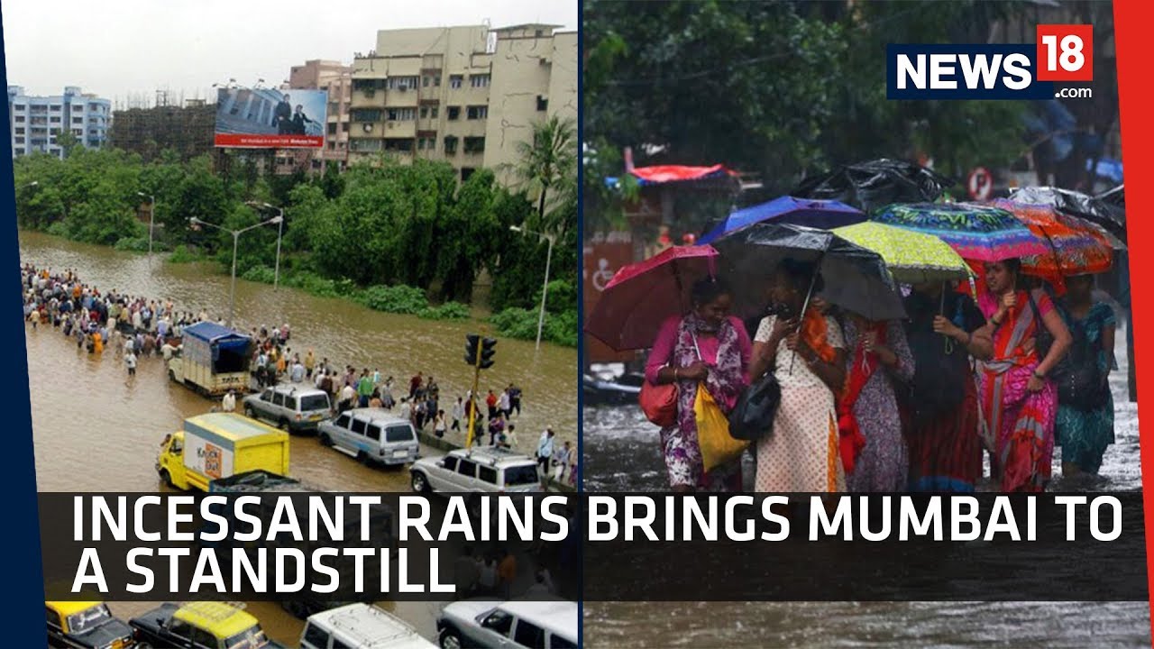 Mumbai Lashed by Heavy Rains ; Several Flights Cancelled, Train Services hit