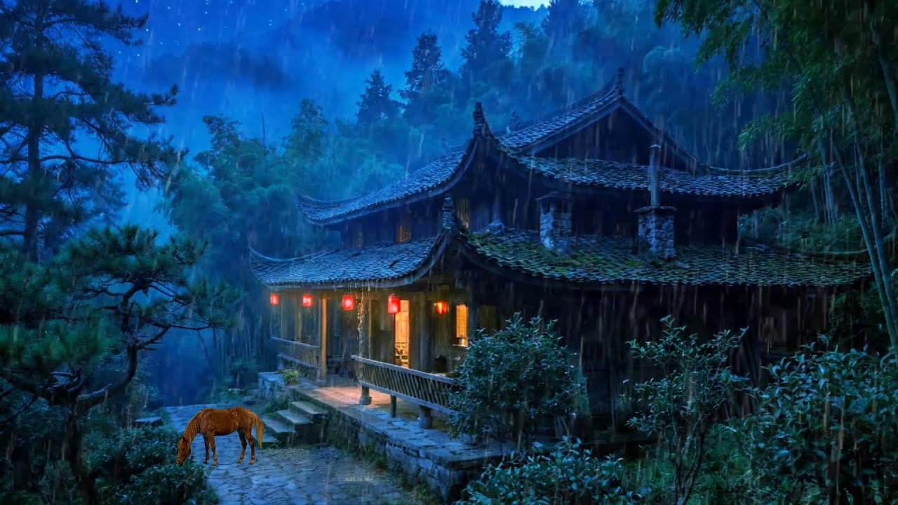 🏡 Heavy Night Rain on Cabin | Relaxing Rain Sounds for Better Sleep