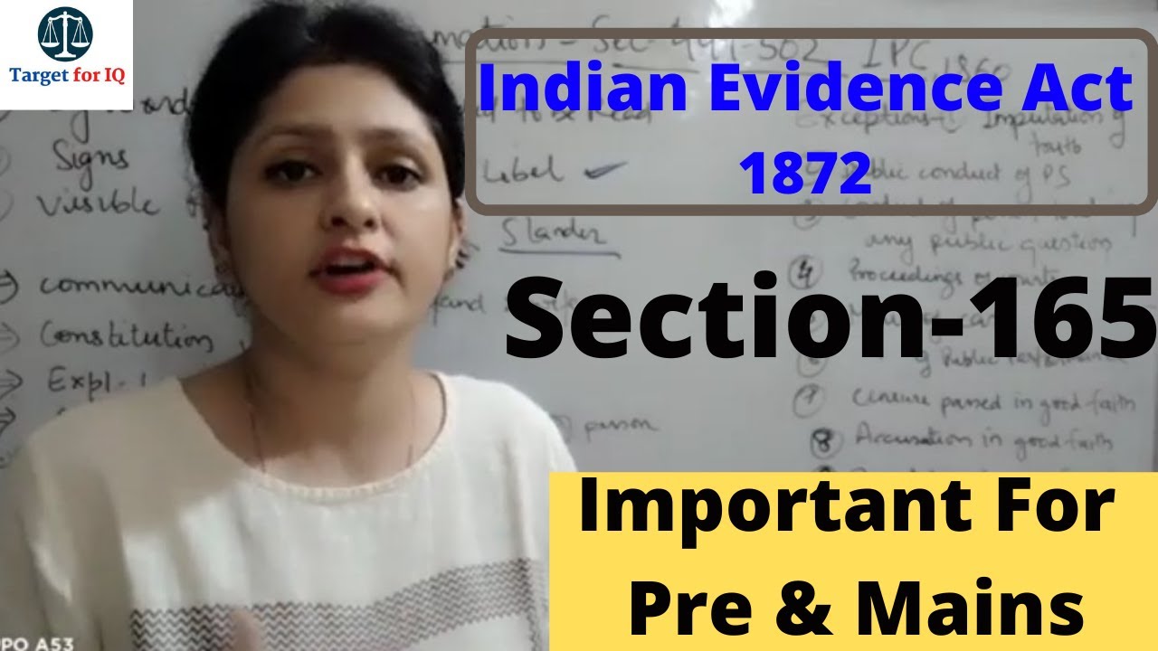 Section 165 Indian evidence act 1872 Important For Pre & Mains