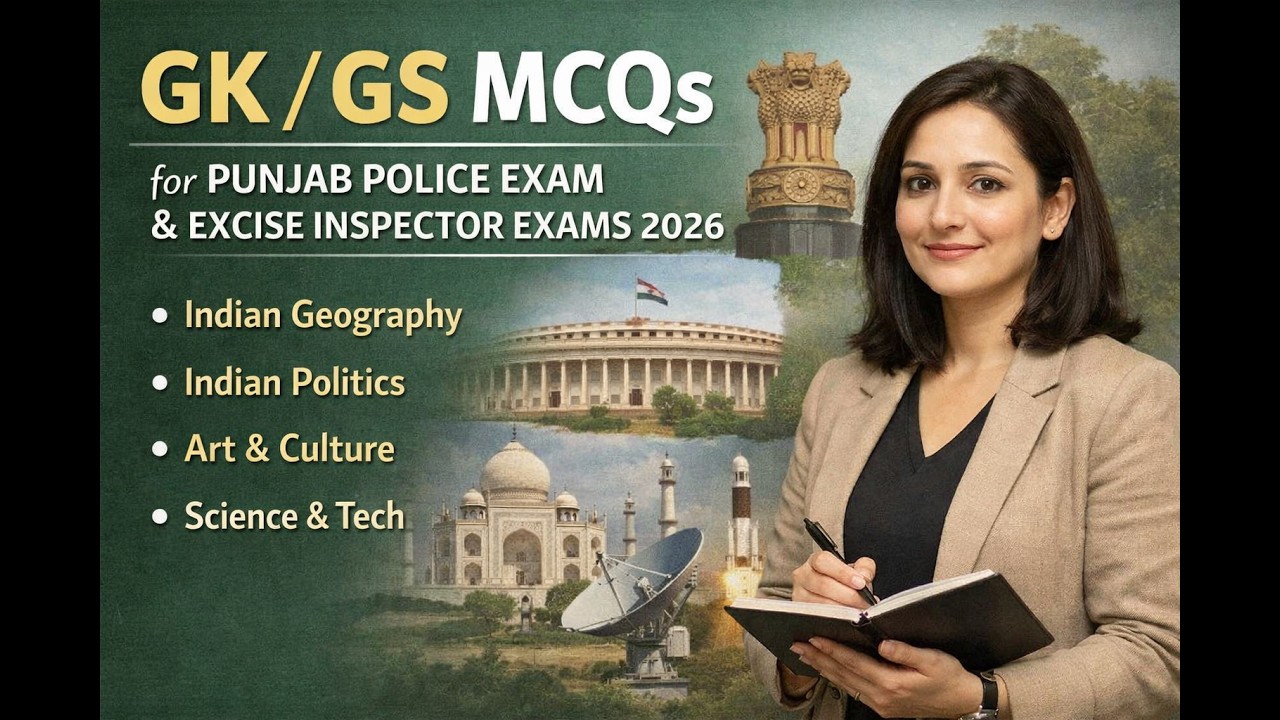 GK / GS Mcqs for Punjab Police and Excise Inspector Exam