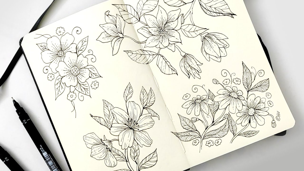 Flower Drawing: Capture an Artful Moment || Zentangle Art || Floral Zendoodle
