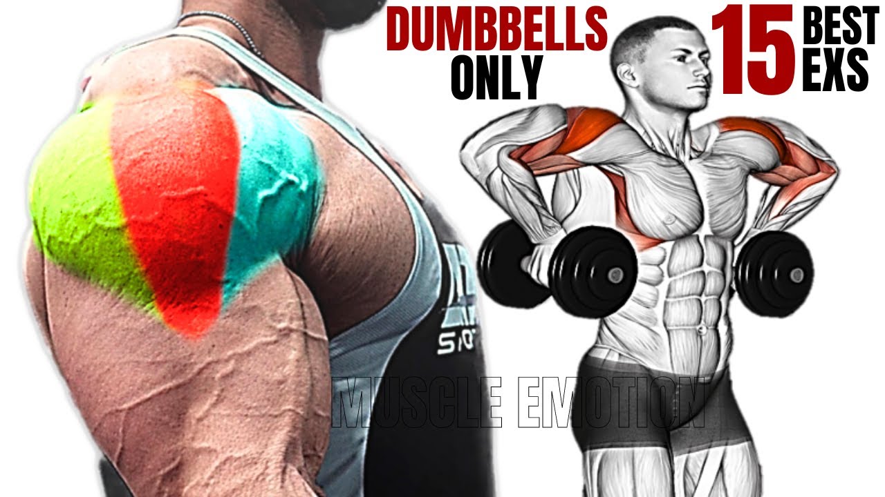 15 BEST SHOULDERS WORKOUT WITH  DUMBELLS AT HOME OR AT GYM