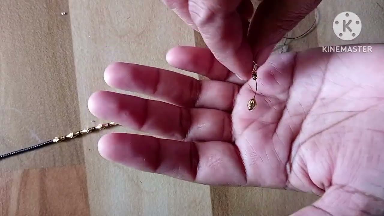 Beads jewellery making mangalsutra//Black beads gold chain designs making at home 