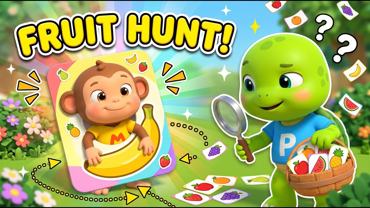 Fruit Card Hunt! 🍎🍌 Find the Hidden Fruits (Shadow Match Game) | Modo & Phoeniz