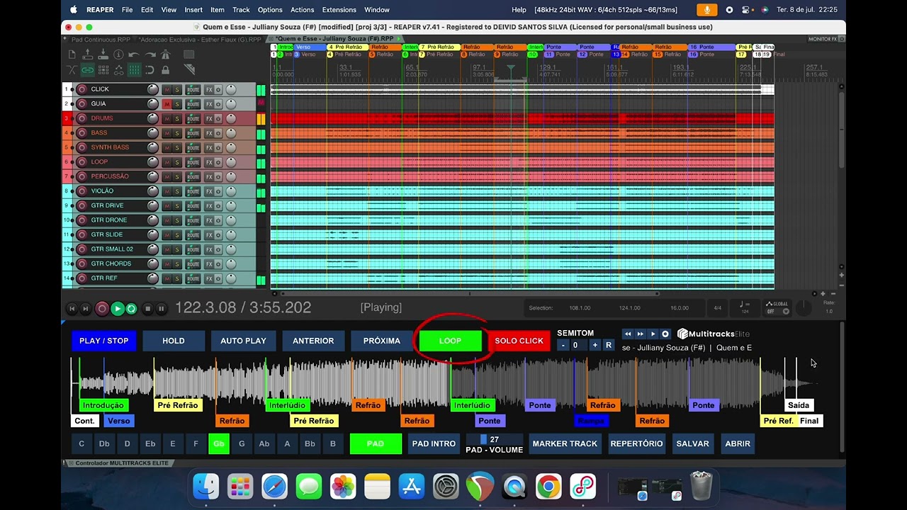 Entendendo as funcionalidades dos botões |Controlador Multitracks Elite para a daw Reaper