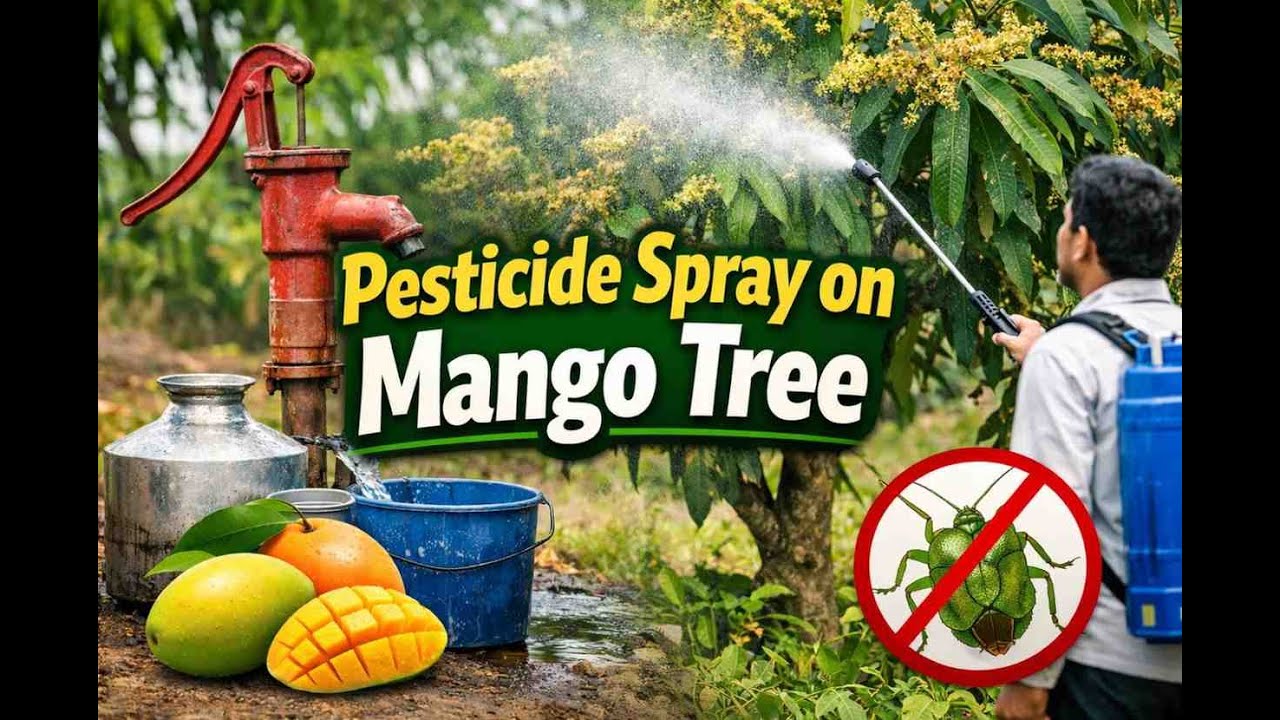Pesticide Spray on Mango Tree 🌳 | Flowering Care & Insect Control | Village Farming Bihar