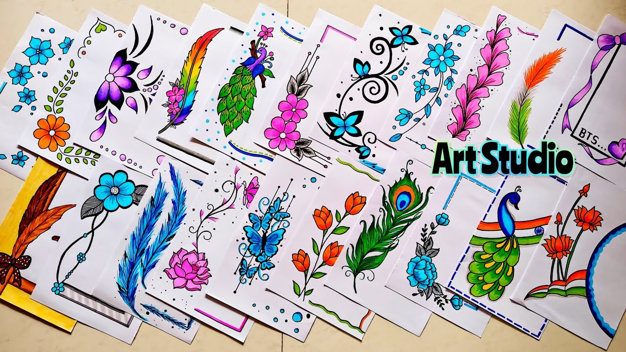 50 AMAZING BORDER DESIGNS/PROJECT WORK DESIGNS/ASSIGNMENT FRONT PAGE DESIGN/A4SHEET/PROJECTOR DESIGN