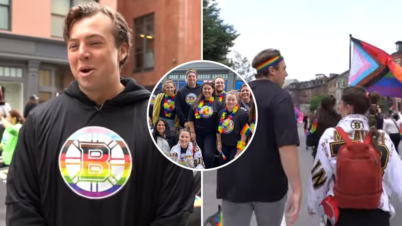 Bruins Defenseman Charlie McAvoy Showing His Support Boston&rsquo;s 2023 Pride Parade 🏳️&zwj;🌈