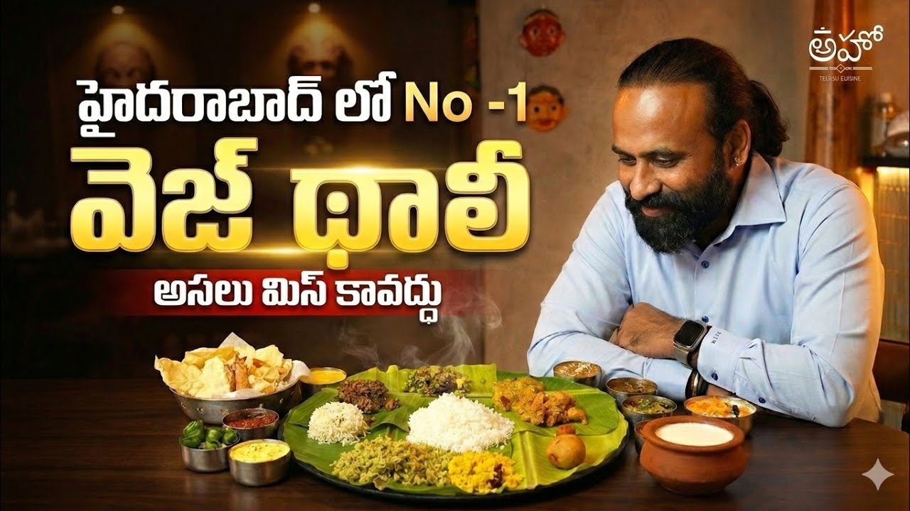 హైదరాబాద్ లో  No -1 వెజ్ థాలి  | Best Veg Thali In Hyderabad | 24 Items Veg Thali | Ahoo
