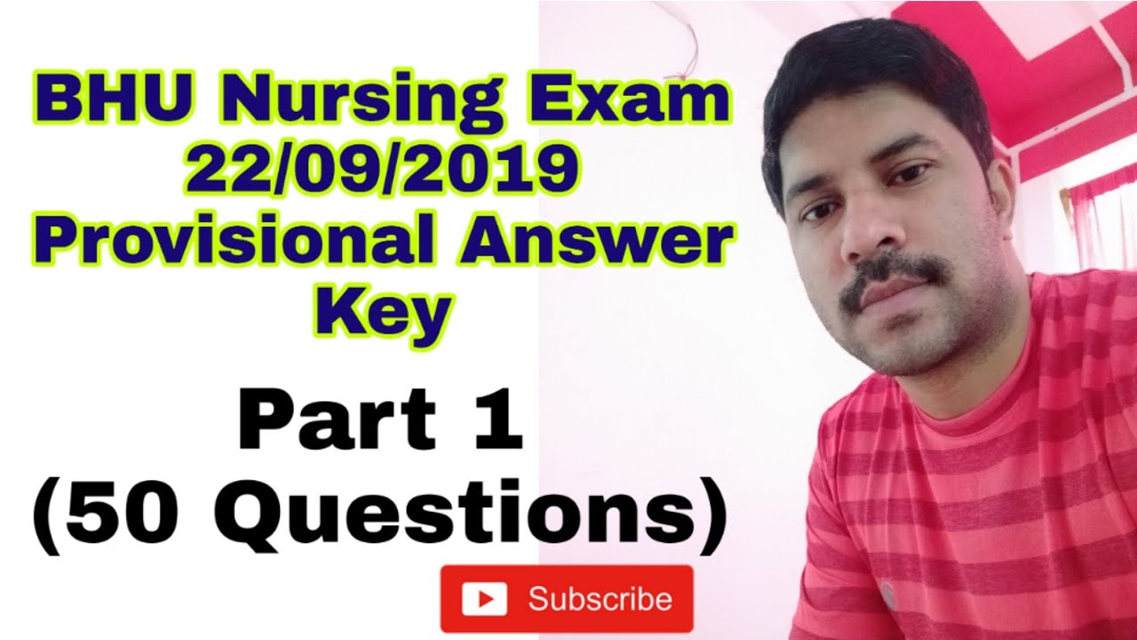 BHU Nursing Exam Provisional Answer Key
