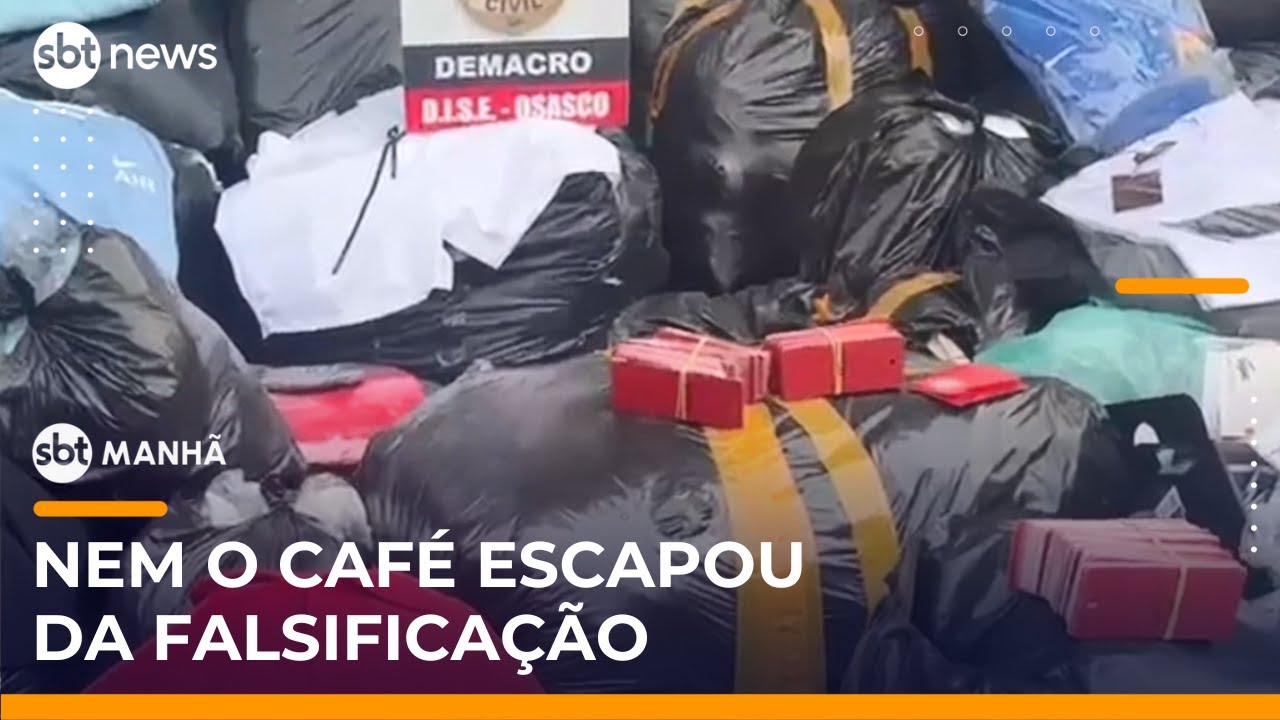 Caf&eacute; pirata: Pol&iacute;cia apreende produto falsificado em Osasco | #SBTManh&atilde;
