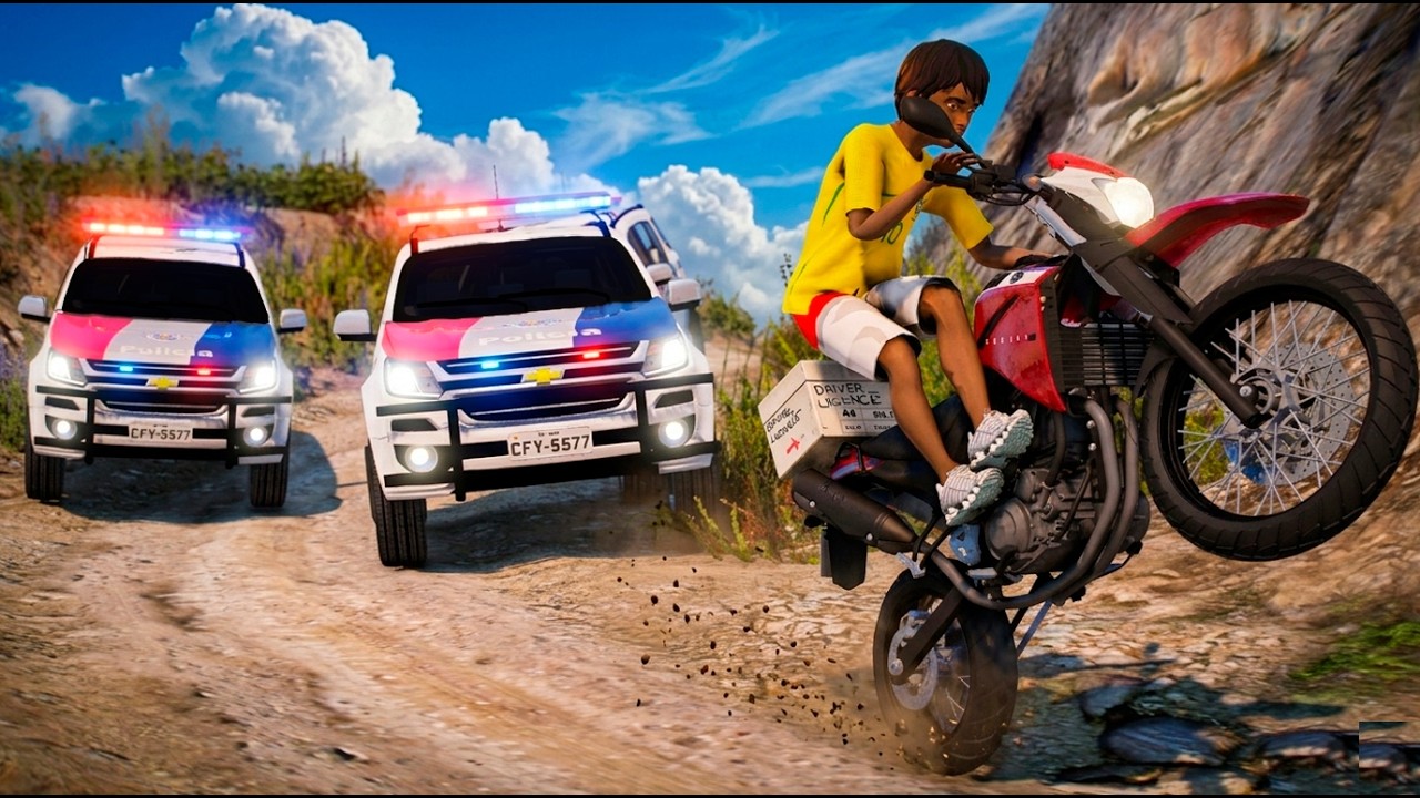 GTA V: MODS - TIVE QUE DAR UMA SUPER FUGA NA MONTANHA DE MOTO