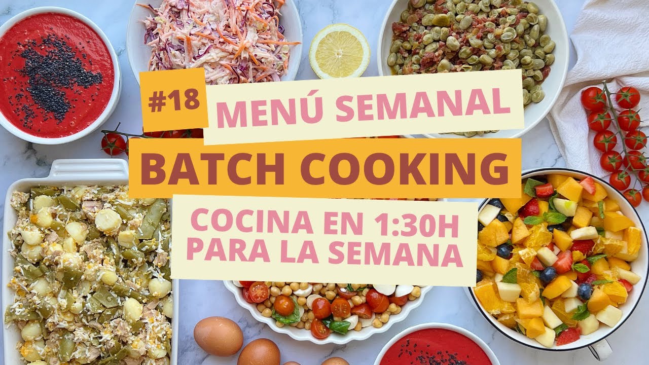 BATCH COOKING EN ESPAÑOL 🍲 Cocina en 1:30 h para la semana 👩🏻‍🍳 MENÚ SEMANAL 2/2 JUNIO