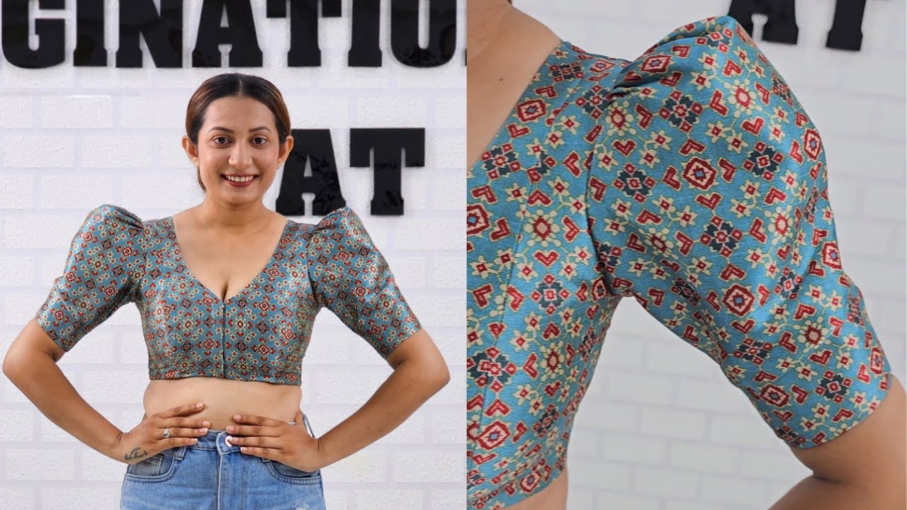 Puff Sleeve Cutting & Stitching | Designer Blouse Sleeve Making | पफ आस्तीन काटना  #stitchingideas