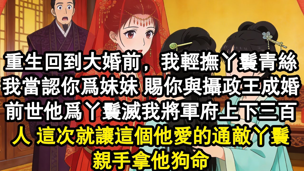 【古言故事】重生回到大婚前，我輕撫丫鬟青絲，&ldquo;我當認你為妹妹，賜你與攝政王成婚！&rdquo;上一世他為丫鬟滅我將軍府上下三百人，這次就讓這個他愛的通敵丫鬟親手拿他狗命。#小說 #重生 #古言