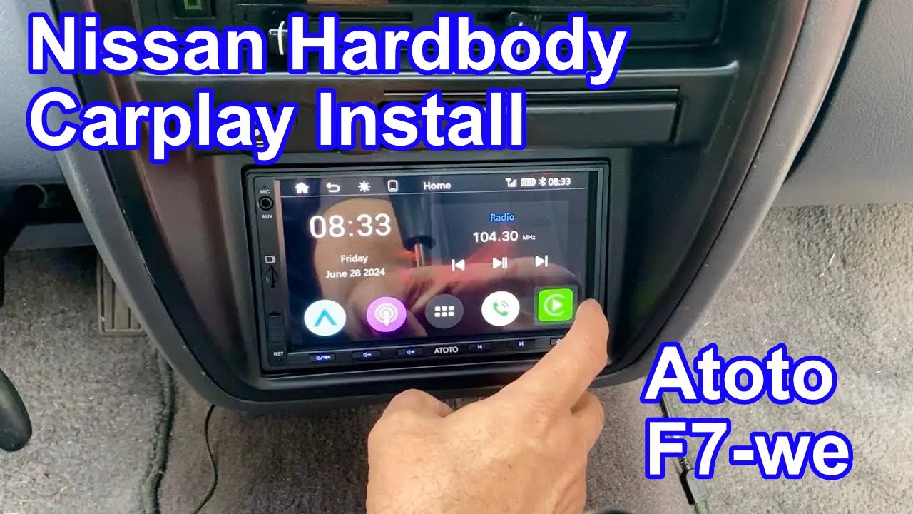 Установка блока Carplay Atoto F7 Double DIN в автомобиль Nissan Hardbody 1994 года выпуска