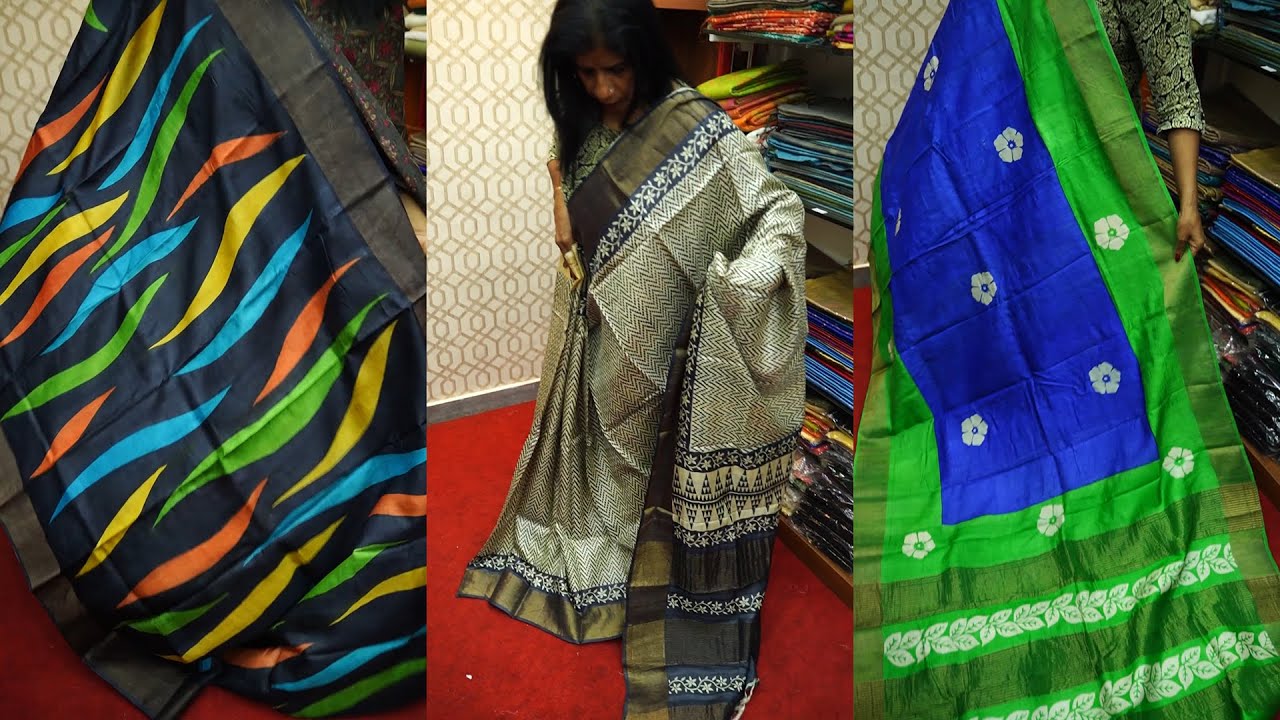 Tussar Silk Sarees with different patterns - Marian Boutique