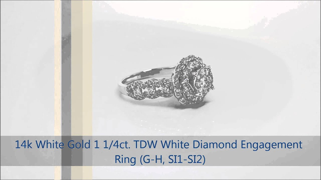 14k White Gold 1 1/4ct. TDW White Diamond Engagement Ring (G-H, SI1-SI2)-  KC Jewelry