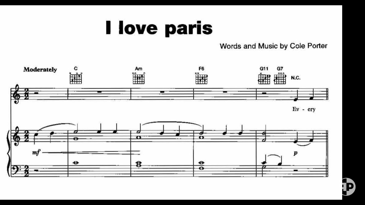 I love Paris (Ella Fitzgerald) - piano accompaniment