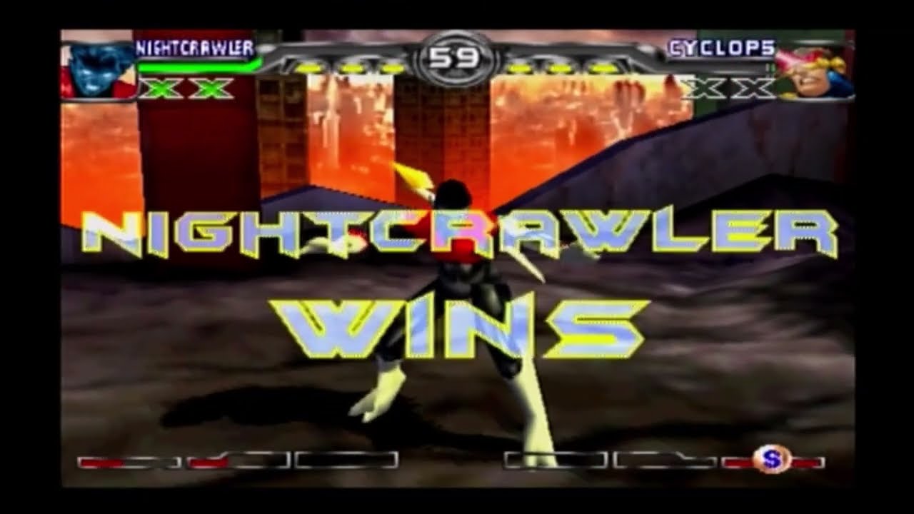 X-Men: Mutant Academy 2 (PS1) - Nightcrawler (Playthrough)