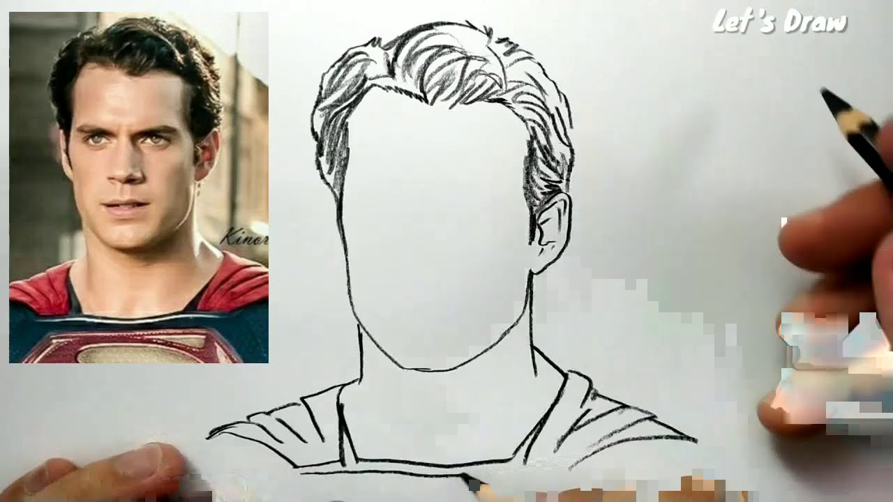 ASMR drawing SUPERMAN , How to draw hero justice league zack snyder cut