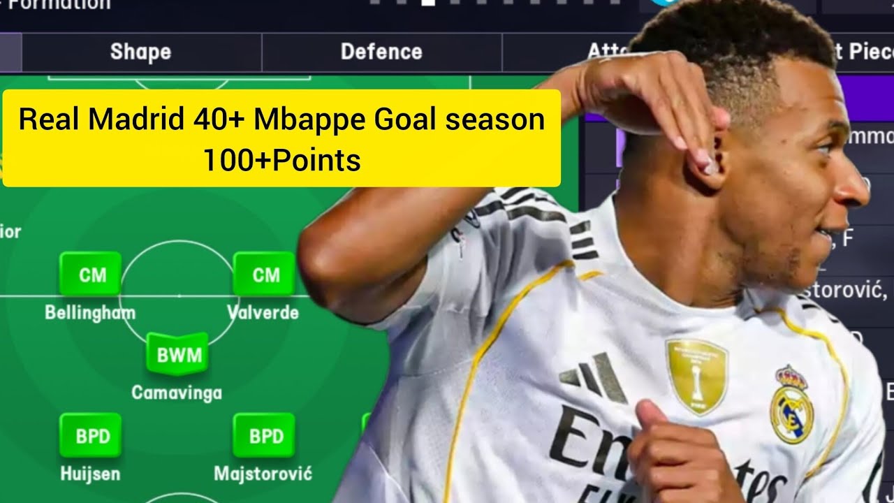 Real Madrid tactic 40+Mbappe goals 103 point Laliga season 30+Endrick goal