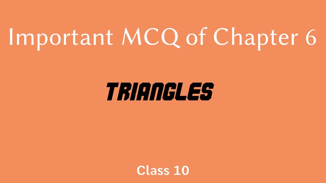 Important MCQ for Class 10 maths || chapter-6 (Triangles) || For PSEB & CBSE students