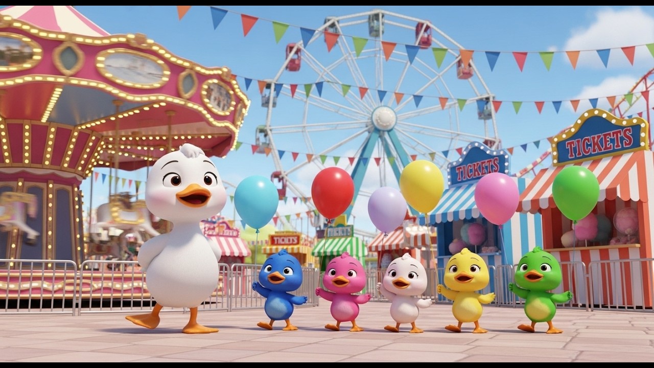 5 Little Ducks Play Hide and Splash | Colorful 3D Nursery Rhyme for Children