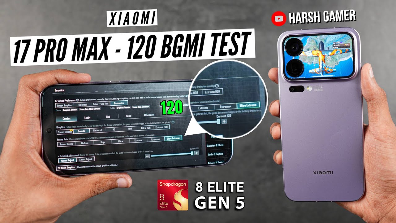 Xiaomi 17 Pro Max - 120 FPS BGMI Test, Heating & Battery Test | SD 8 Elite Gen 5 🔥