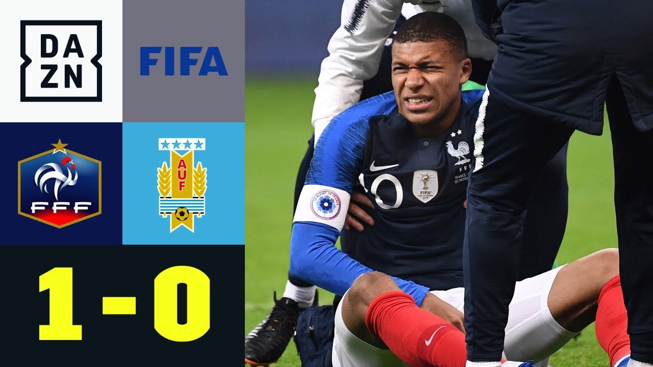 Verletzter Kylian Mbappe &uuml;berschattet Sieg: Frankreich - Uruguay 1:0 | Testspiel | DAZN Highlights