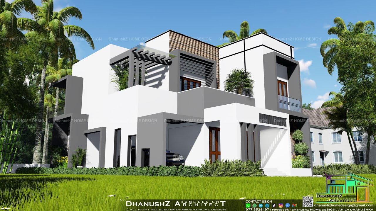 Modern Box type 2 story house design..