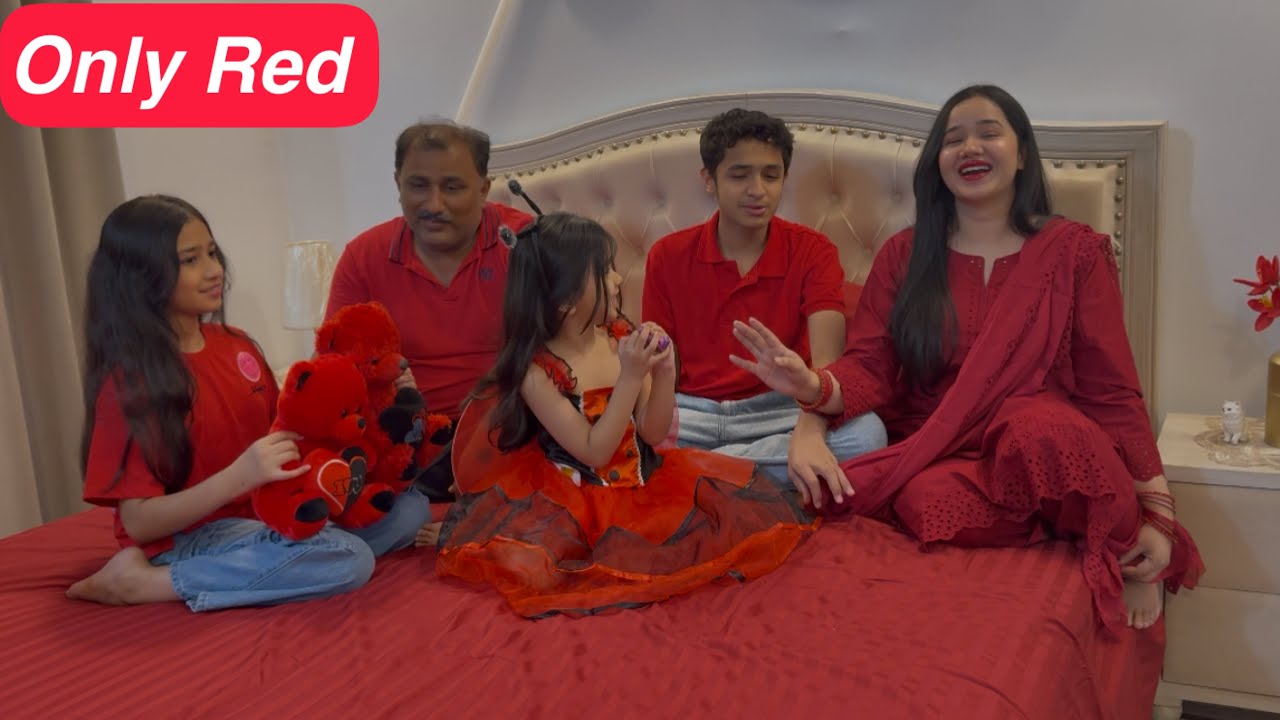 Using only red things | Red colour challenge Sitara yaseen