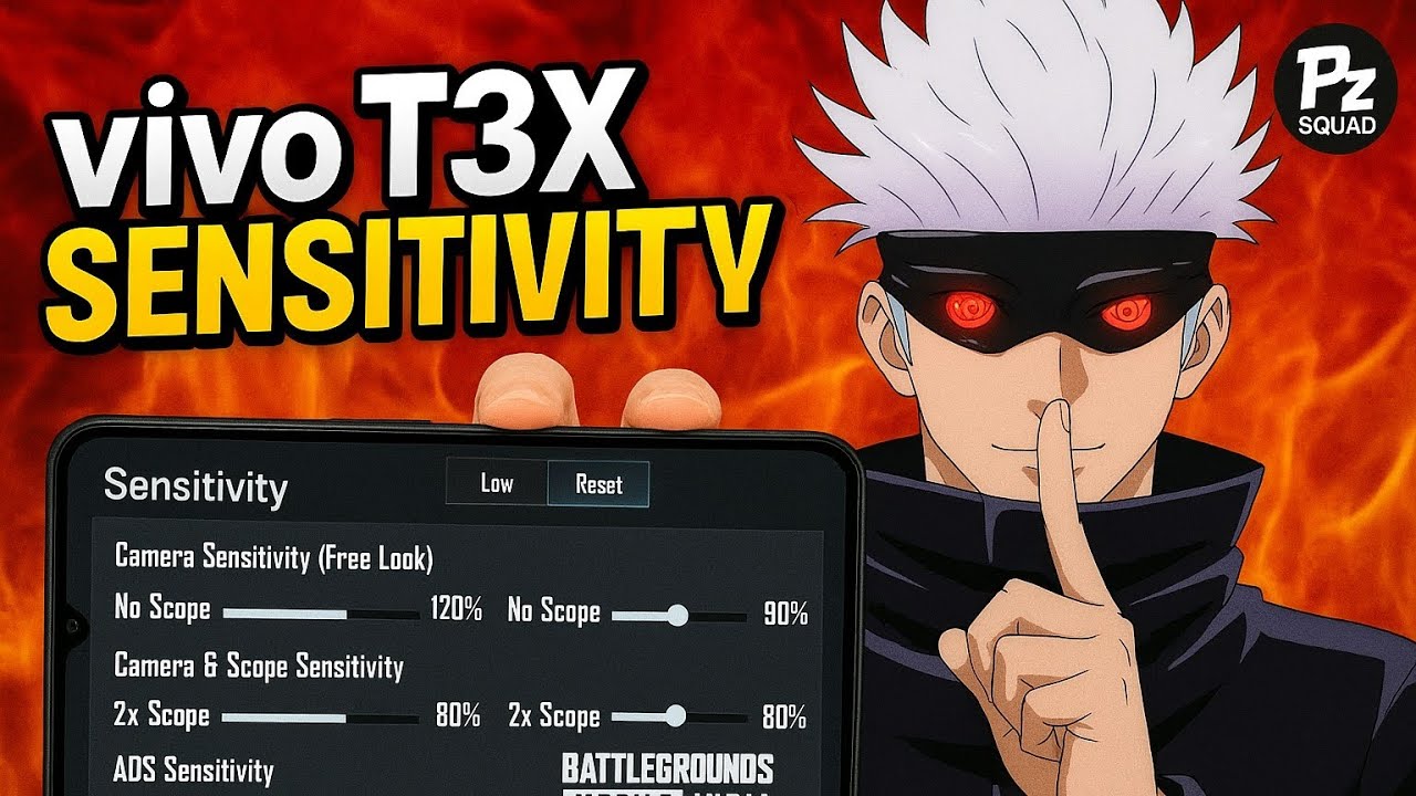 Vivo T3x Zero Recoil BGMI Sensitivity 2025 | Best Gyro Sensitivity For vivo T3x 5g BGMI 2025