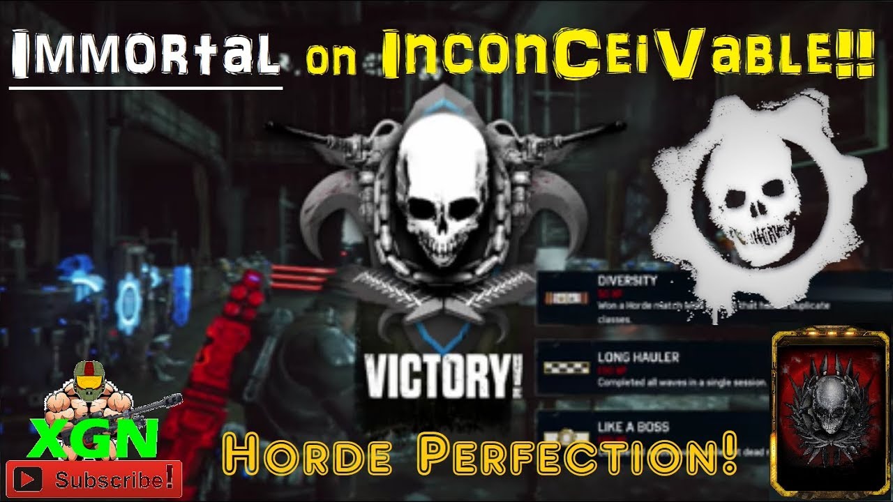 Gears of War 4 Immortal, Inconceivable Horde Victory gameplay on Avalanche!