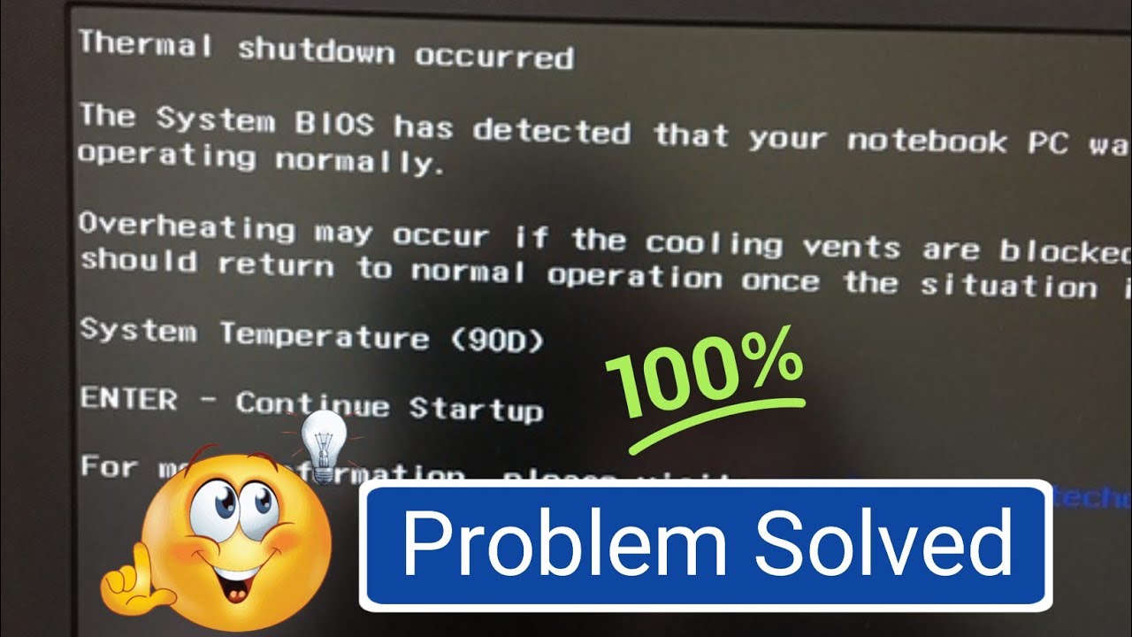 Thermal shutdown occurred hp laptop | System temperature (90d)