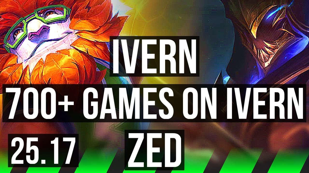 IVERN vs ZED (JGL) | 0/0/20, 700+ games | KR Master | 25.17