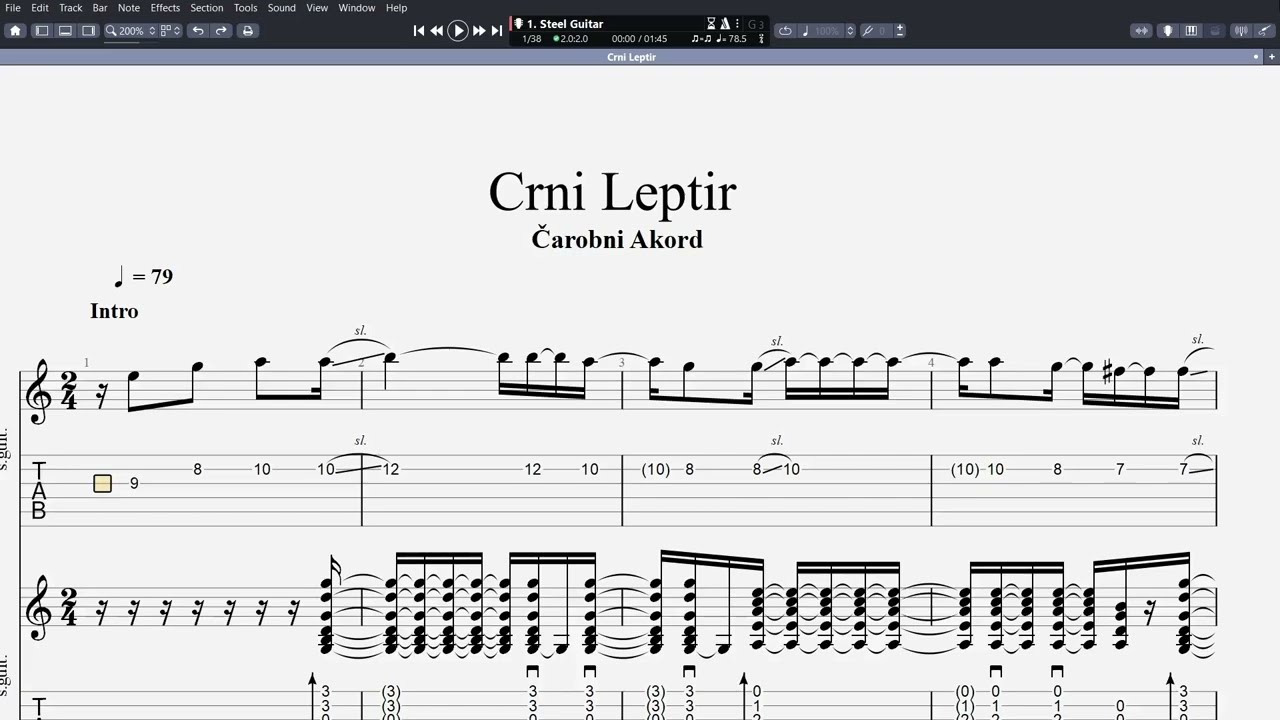 YU Grupa - Crni Leptir (Guitar Pro Tablatura)