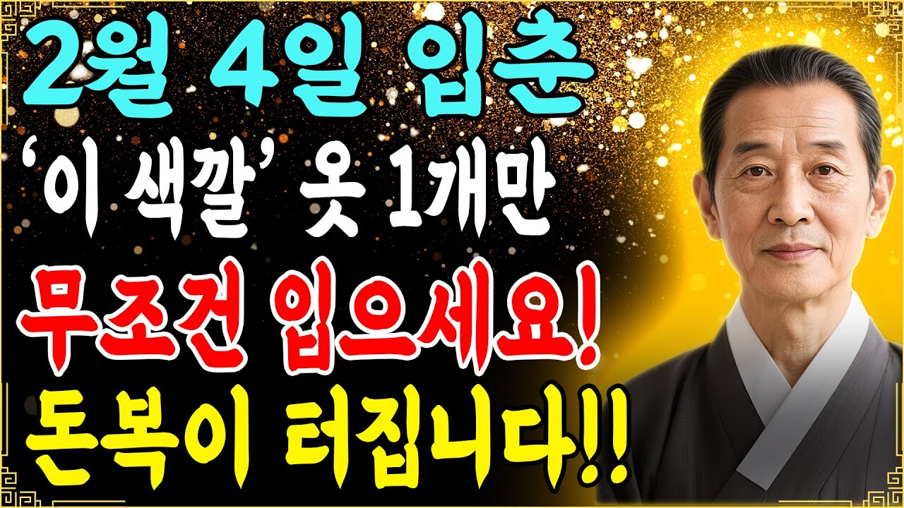 입춘 2월 4일 '이 색깔' 옷 반드시 입으세요! 2026년 돈복이 쏟아집니다! | 부자옷색깔 | 입춘옷색깔 | 입춘옷차림