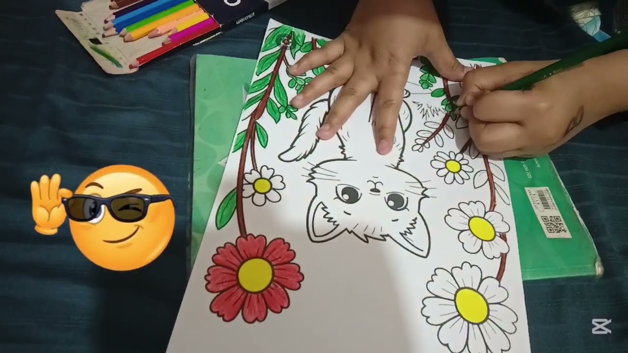 🎨 Jungle Cat Colouring 🐱 | Cute Cat Art by Manahil & Mahnoor Art Academy